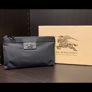 Authentic Burberry Black Nylon Cosmetic Pouch